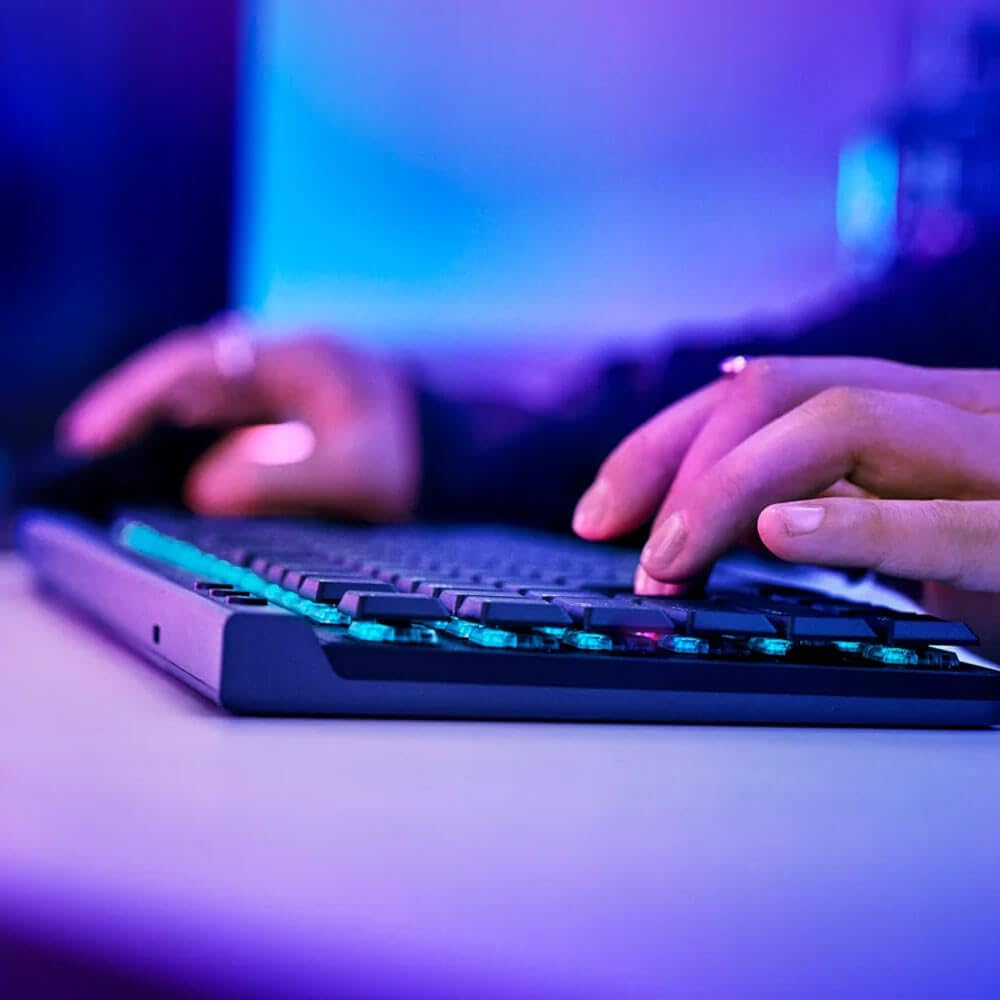 Logitech G515 Lightspeed TKL Low Profile Wireless Gaming Keyboard, LIGHTSYNC RGB, Thin Tenkeyless Design, PBT Keycaps, Tactile (Brown) Mechanical Switches - Black