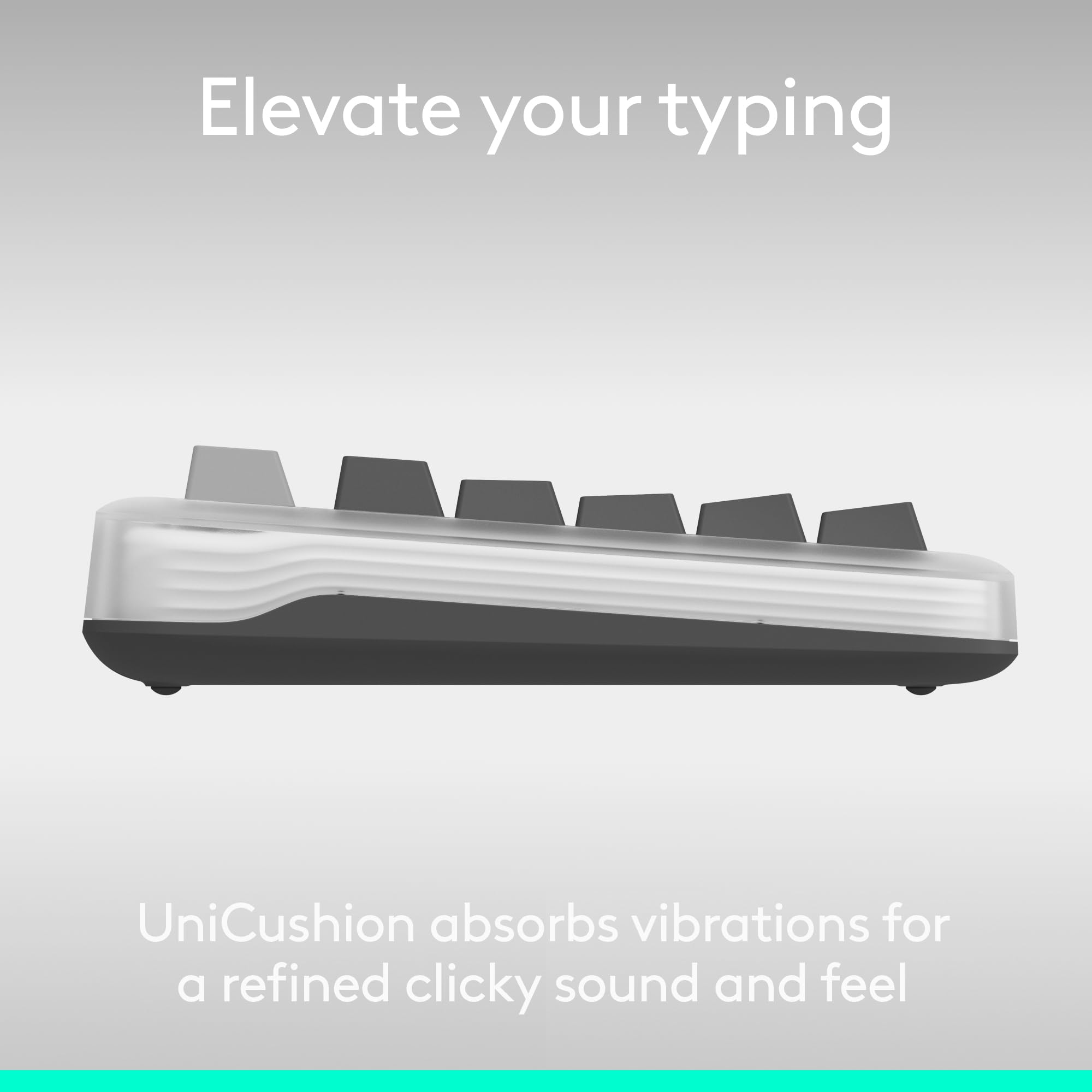 Logitech Alto Keys K98M Wireless Mechanical Clicky Keyboard, Customizable Keyboard with Vibration Absorbing Gasket, Backlit Keys, Bluetooth, USB-C Charging, for PC, Mac, Laptops - Graphite