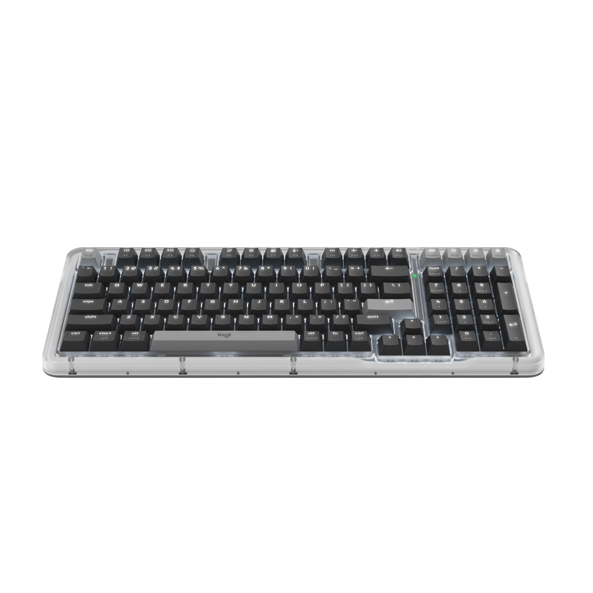 Logitech Alto Keys K98M Wireless Mechanical Clicky Keyboard, Customizable Keyboard with Vibration Absorbing Gasket, Backlit Keys, Bluetooth, USB-C Charging, for PC, Mac, Laptops - Graphite