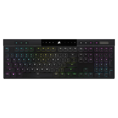 Corsair K100 AIR Wireless RGB Mechanical Gaming Keyboard - Ultra-Thin, Sub-1ms Slipstream, Low-Latency Bluetooth, Cherry MX Ultra Low Profile Keyswitches - NA Layout, QWERTY - Black