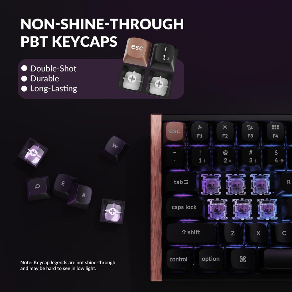 Keychron K2 HE Rapid Trigger Wireless Custom Keyboard with Hall Effect Gateron Double-Rail Magnetic Switch, QMK 2.4 GHz Bluetooth 5.2 RGB Compatible with Mac Windows Linux (Aluminum + Wood)