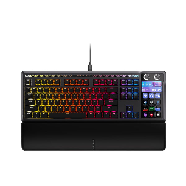 Corsair Galleon 100 SD RGB Mechanical Wired Gaming Keyboard – QWERTY US, Stream Deck-Integrated, Pre-Lubed MLX Pulse Thocky Hotswappable PBT Double-Shot Switches, FlashTap SOCD, 8,000Hz – Black