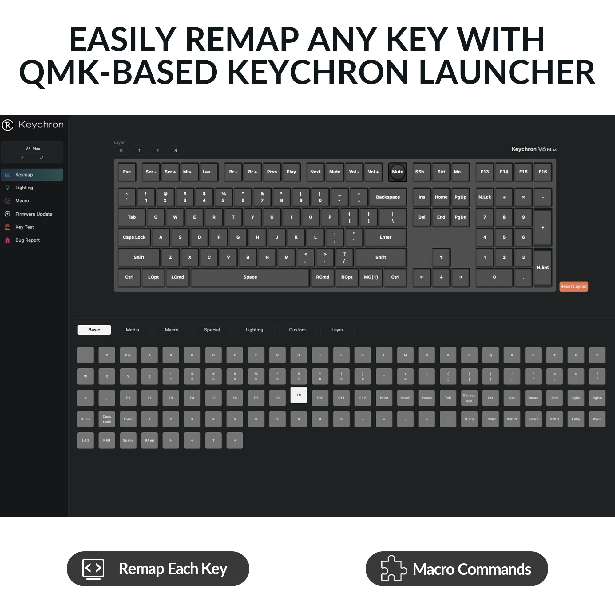 Keychron V6 Max Wireless Custom Mechanical Keyboard, 2.4 GHz Bluetooth QMK Full-Size Layout RGB with Hot-swappable Gateron Brown Switch Compatible with Mac Windows Linux
