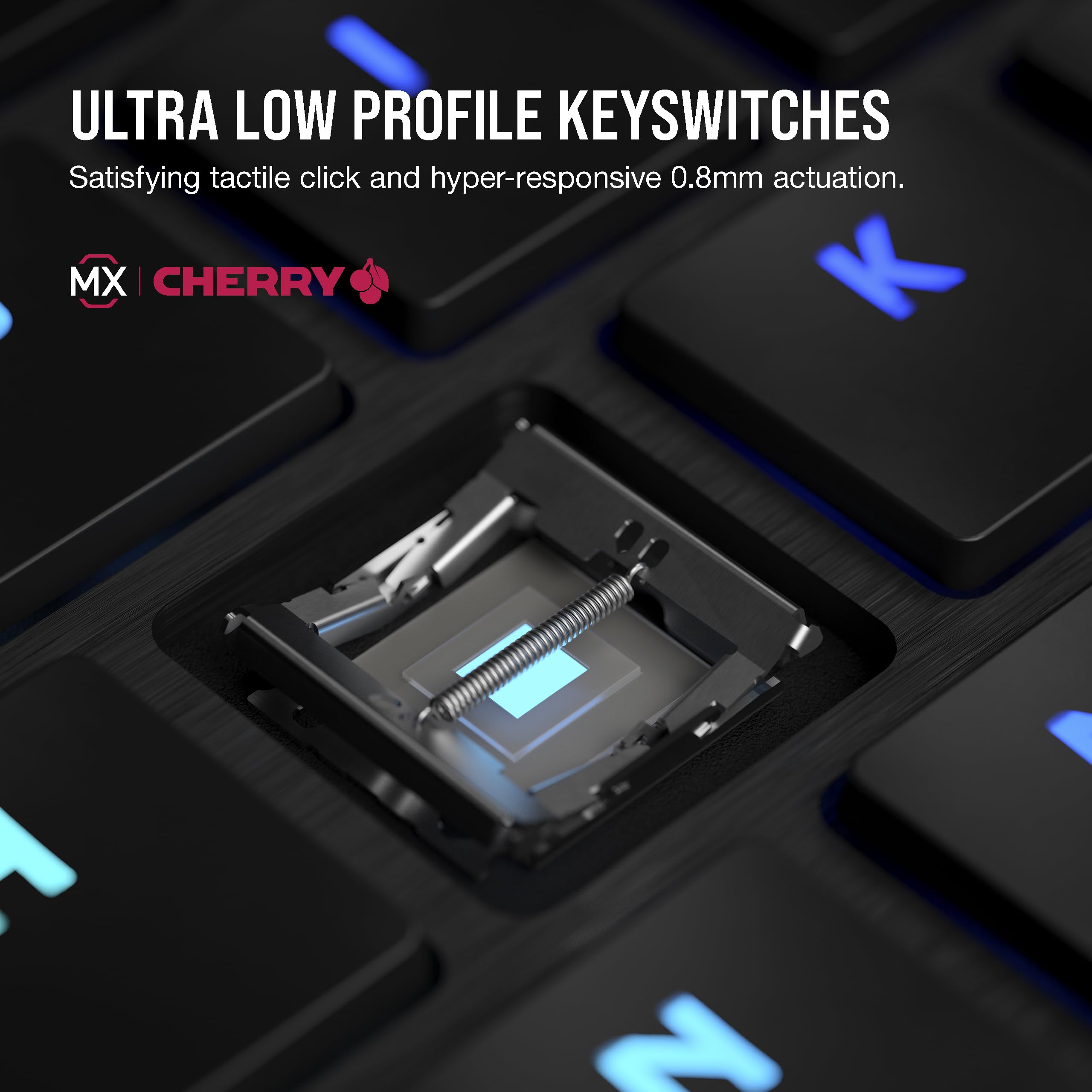Corsair K100 AIR Wireless RGB Mechanical Gaming Keyboard - Ultra-Thin, Sub-1ms Slipstream, Low-Latency Bluetooth, Cherry MX Ultra Low Profile Keyswitches - NA Layout, QWERTY - Black