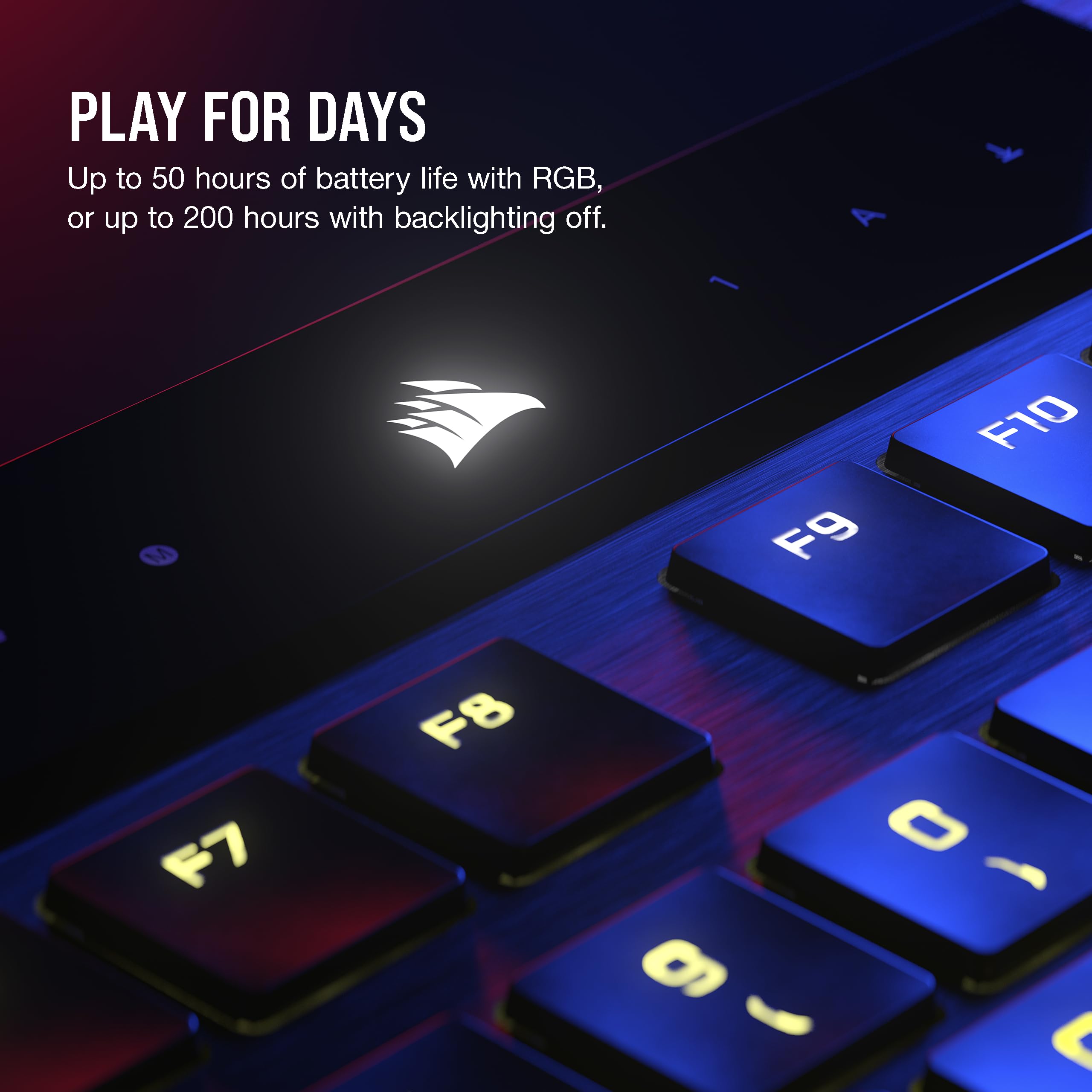 Corsair K100 AIR Wireless RGB Mechanical Gaming Keyboard - Ultra-Thin, Sub-1ms Slipstream, Low-Latency Bluetooth, Cherry MX Ultra Low Profile Keyswitches - NA Layout, QWERTY - Black