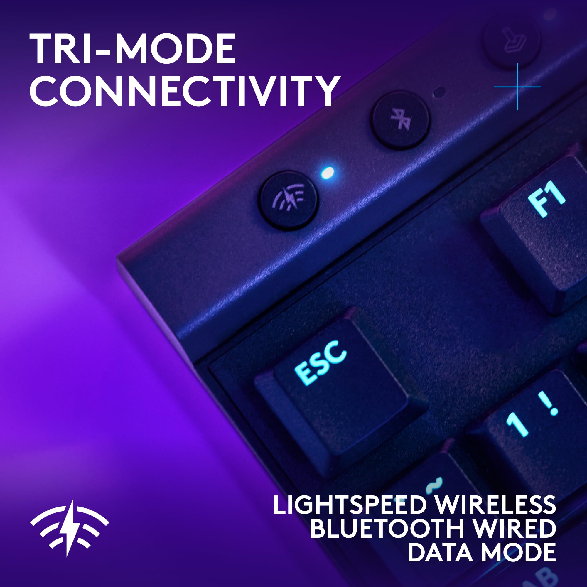 Logitech G515 Lightspeed TKL Low Profile Wireless Gaming Keyboard, LIGHTSYNC RGB, Thin Tenkeyless Design, PBT Keycaps, Tactile (Brown) Mechanical Switches - Black