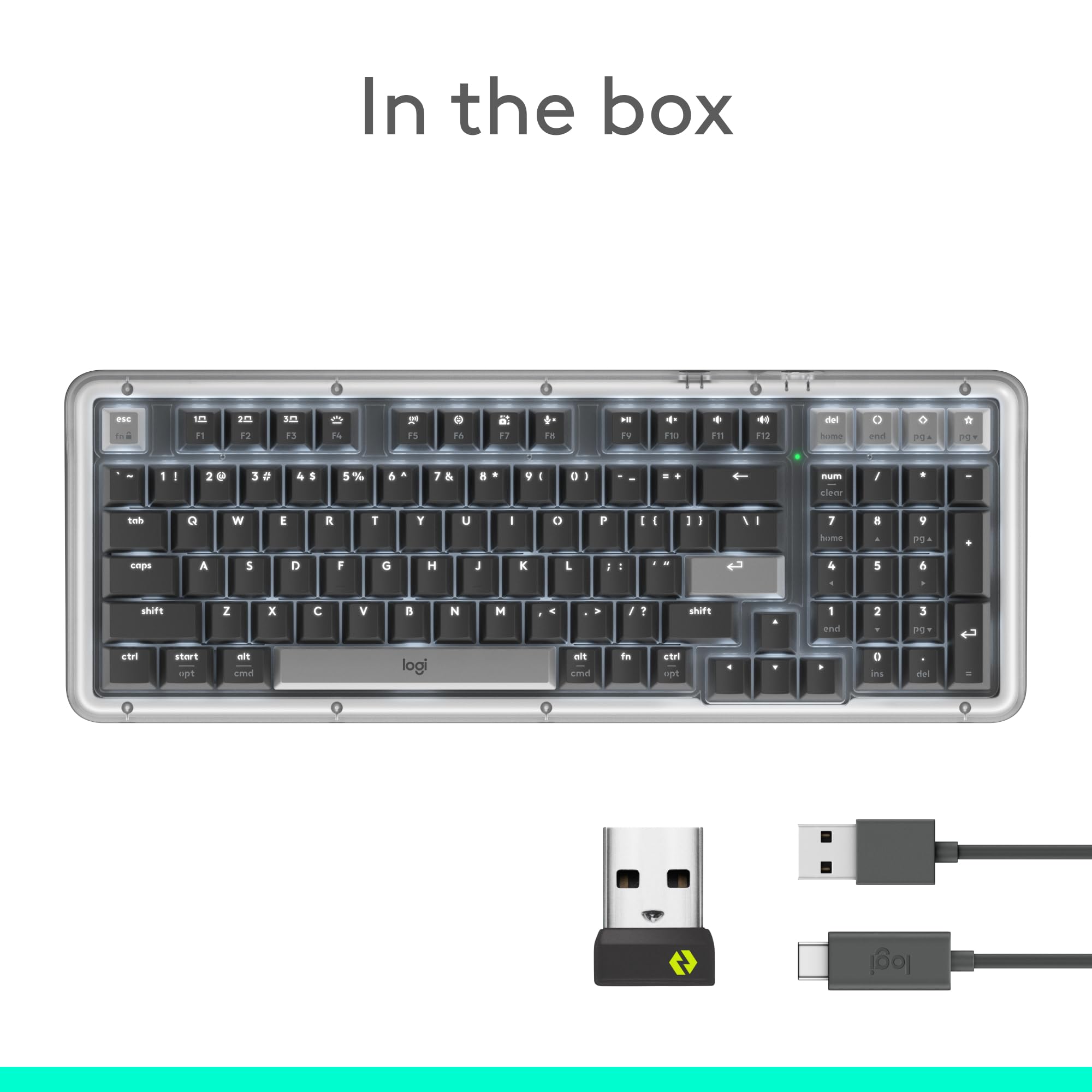 Logitech Alto Keys K98M Wireless Mechanical Clicky Keyboard, Customizable Keyboard with Vibration Absorbing Gasket, Backlit Keys, Bluetooth, USB-C Charging, for PC, Mac, Laptops - Graphite