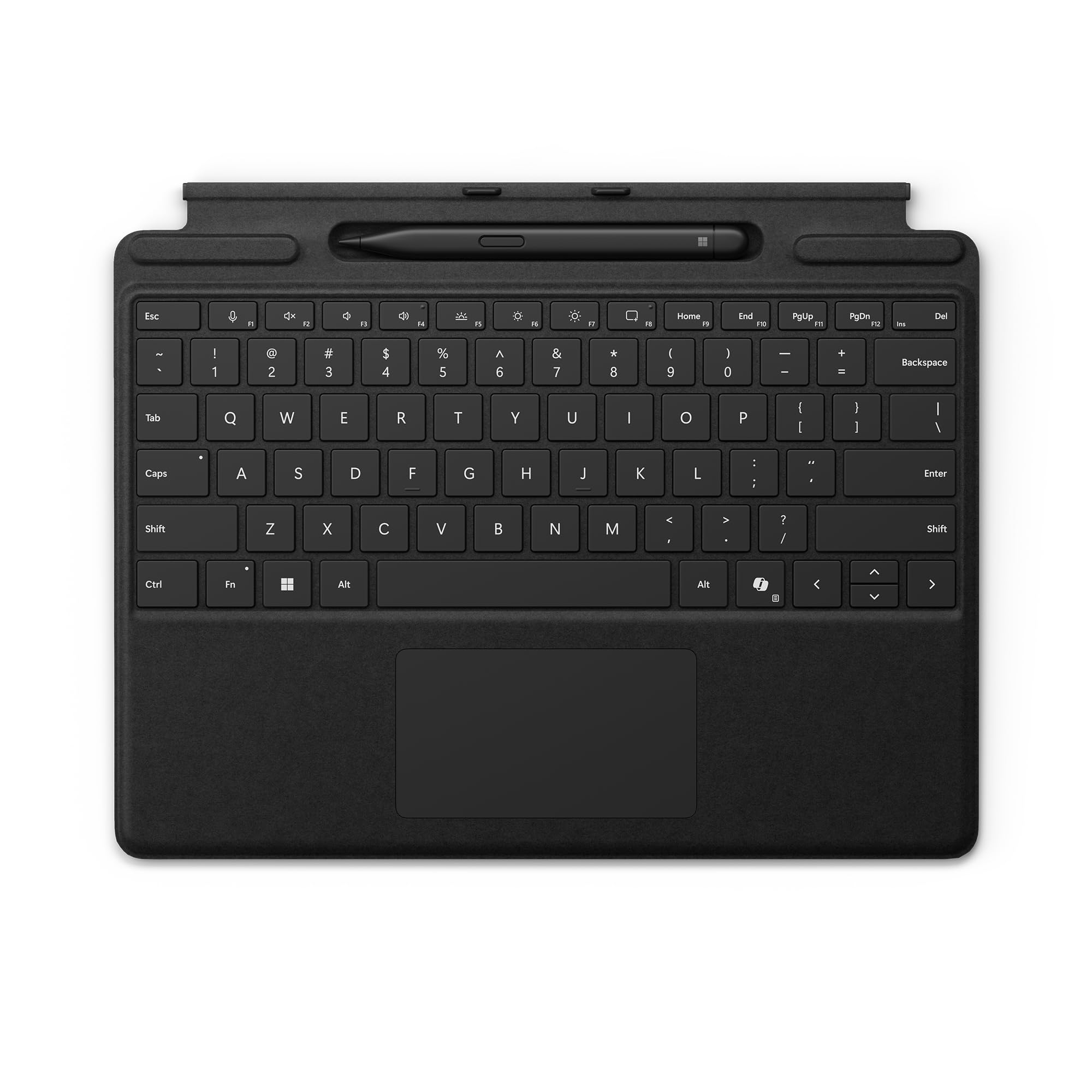 Microsoft Surface Pro Keyboard with Pen Storage, Compatible with Copilot+ (11th Edition), Surface 9 and 8, Alcantara Material, Black