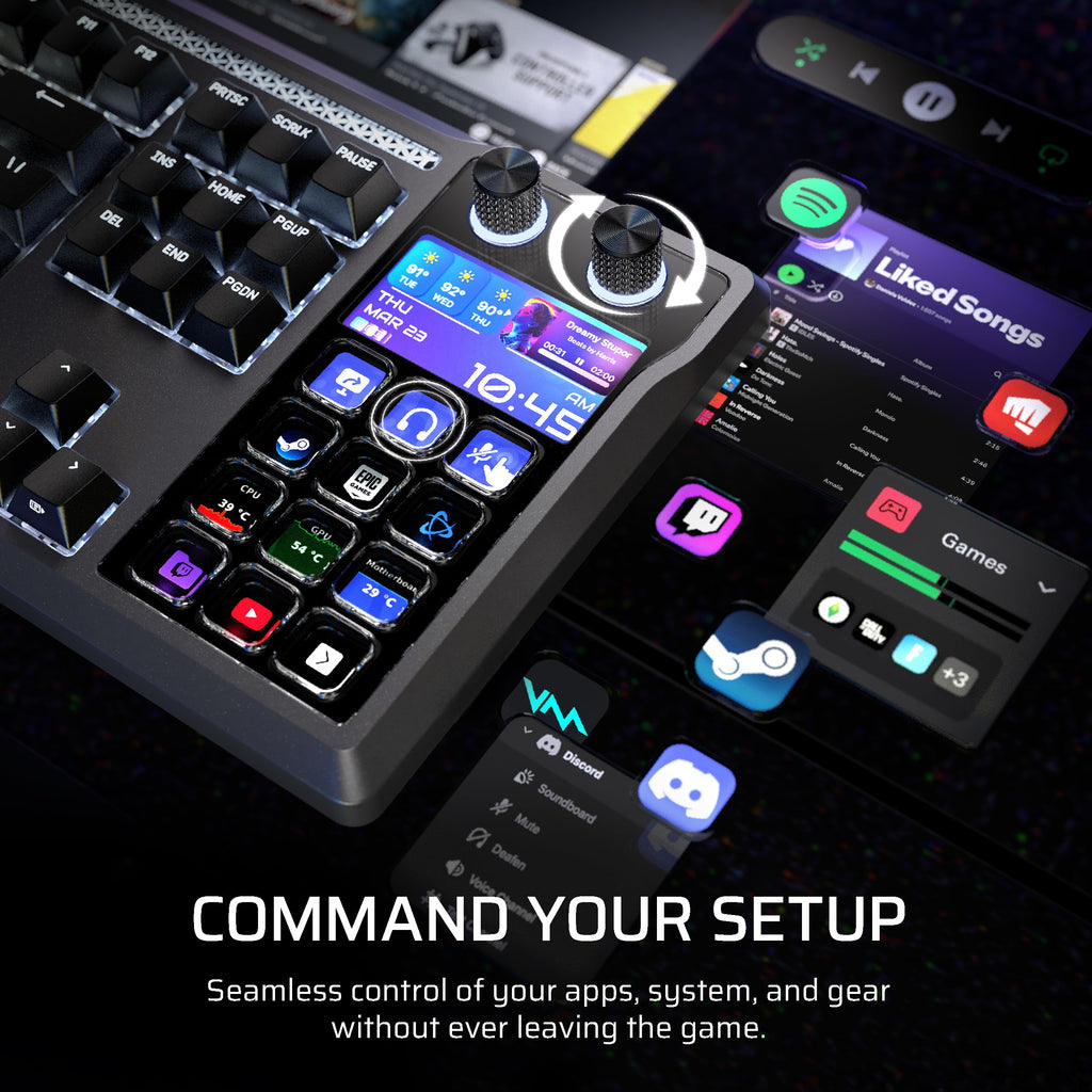Corsair Galleon 100 SD RGB Mechanical Wired Gaming Keyboard – QWERTY US, Stream Deck-Integrated, Pre-Lubed MLX Pulse Thocky Hotswappable PBT Double-Shot Switches, FlashTap SOCD, 8,000Hz – Black
